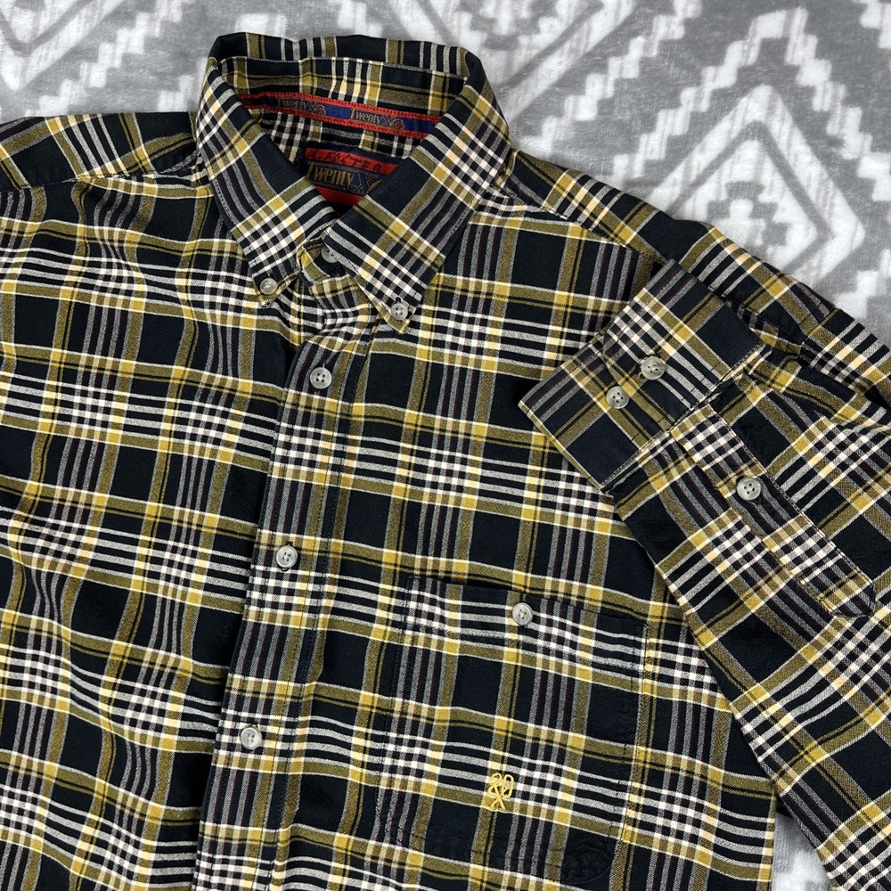 Vintage Wrangler 20X Western Shirt Mens Large Black Plaid Flannel Western Pocket